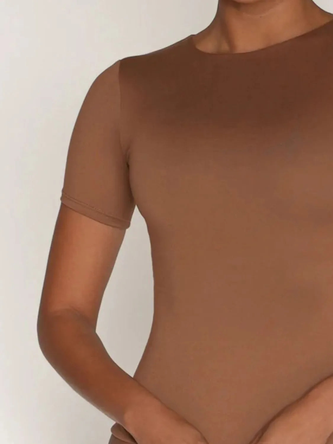 Round Neck Short Sleeve Swim Top Easy Apparels