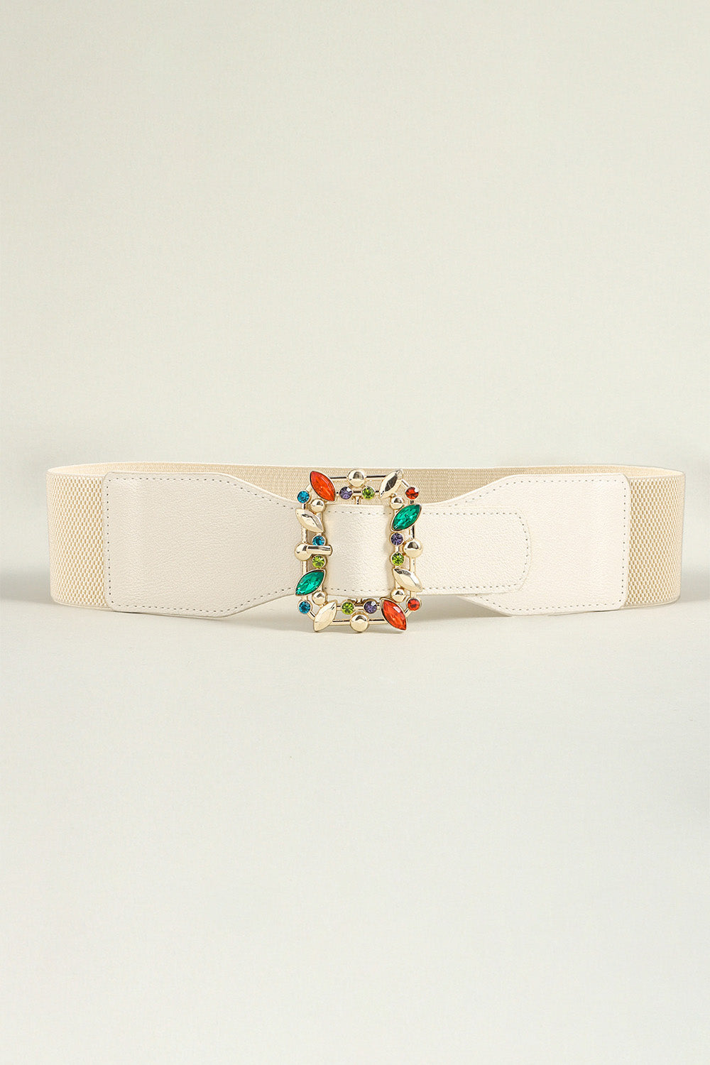 Multicolored Leaf Buckle Elastic Belt Easy Apparels