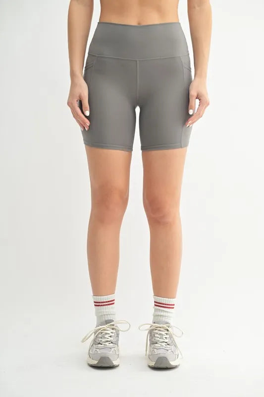MONO B Venice Cloud Light Sculpt Biker Shorts NEW PEWTER Easy Apparels
