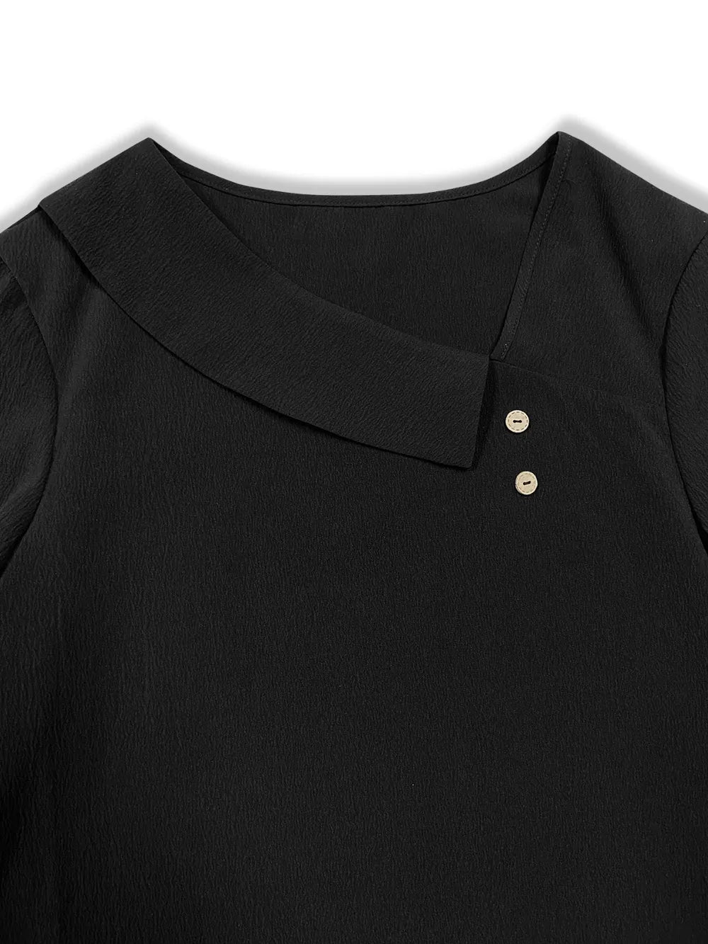 Trendsi Asymmetrical Neck Long Sleeve Blouse