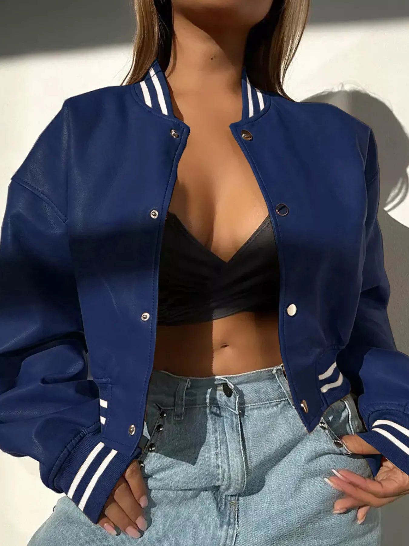 Snap Down Long Sleeve Jacket Easy Apparels