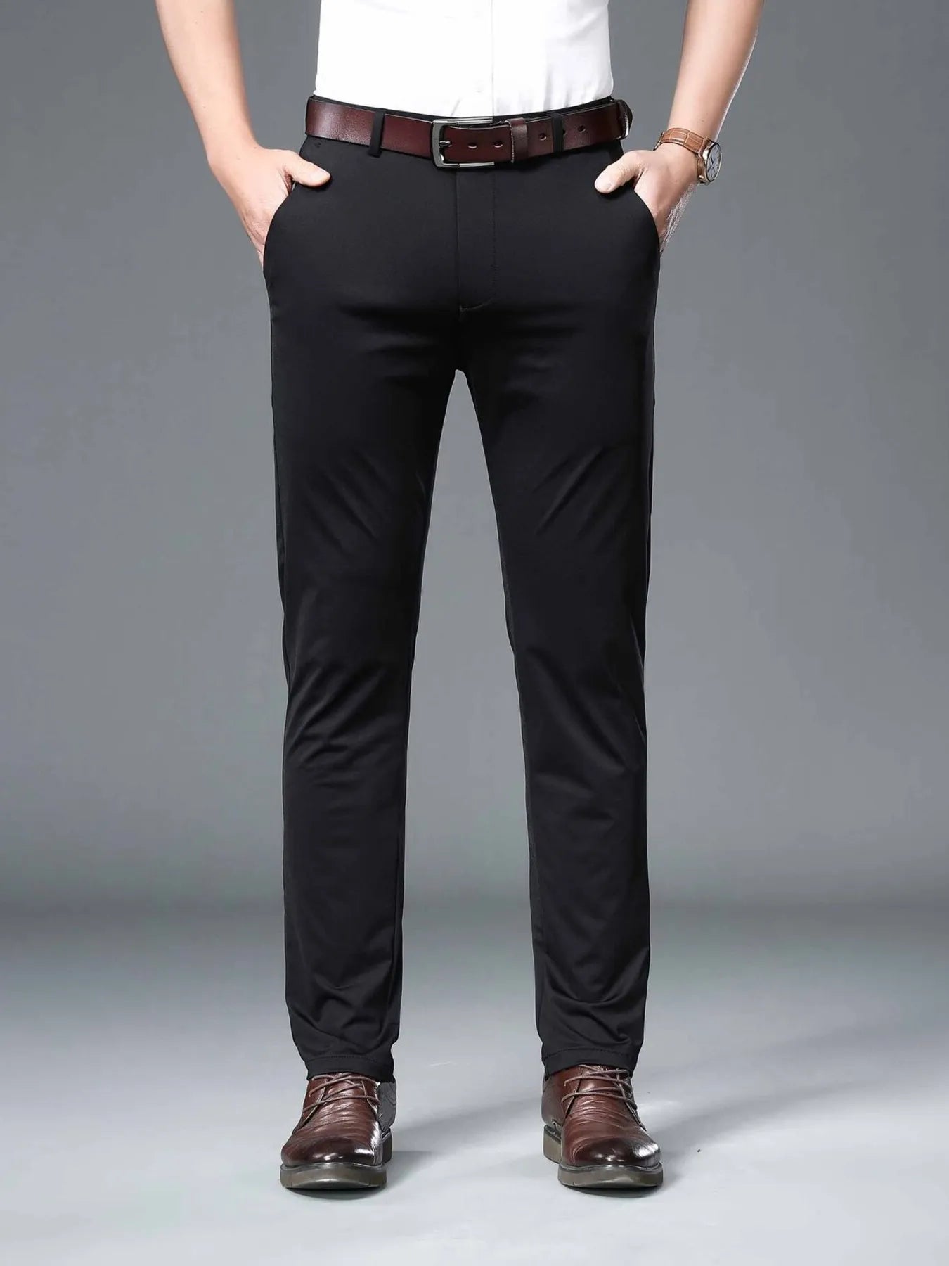 Men's Slim Fit Pants Black Easy Apparels