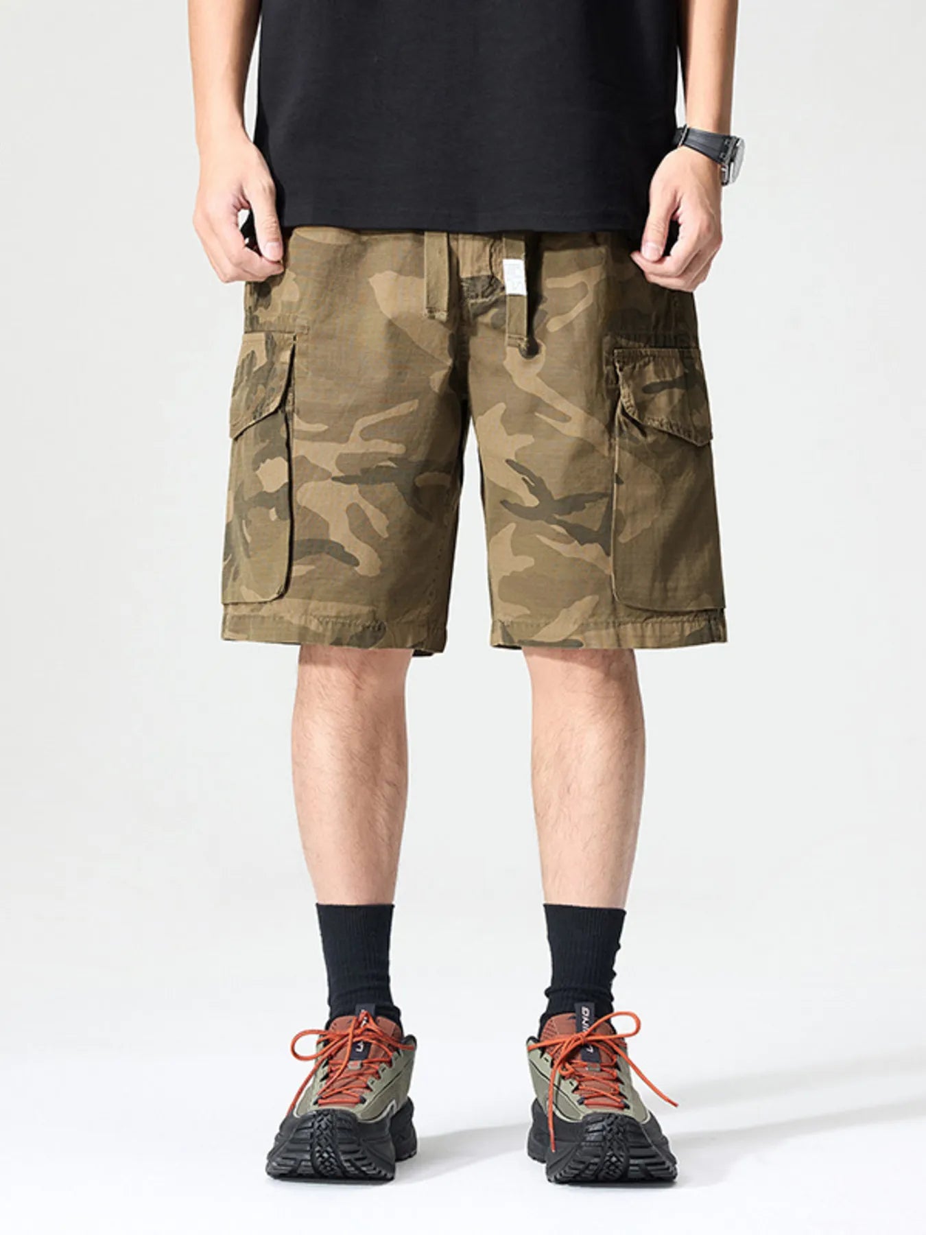 Men's Full Size Drawstring Cargo Shorts Plus Size Easy Apparels