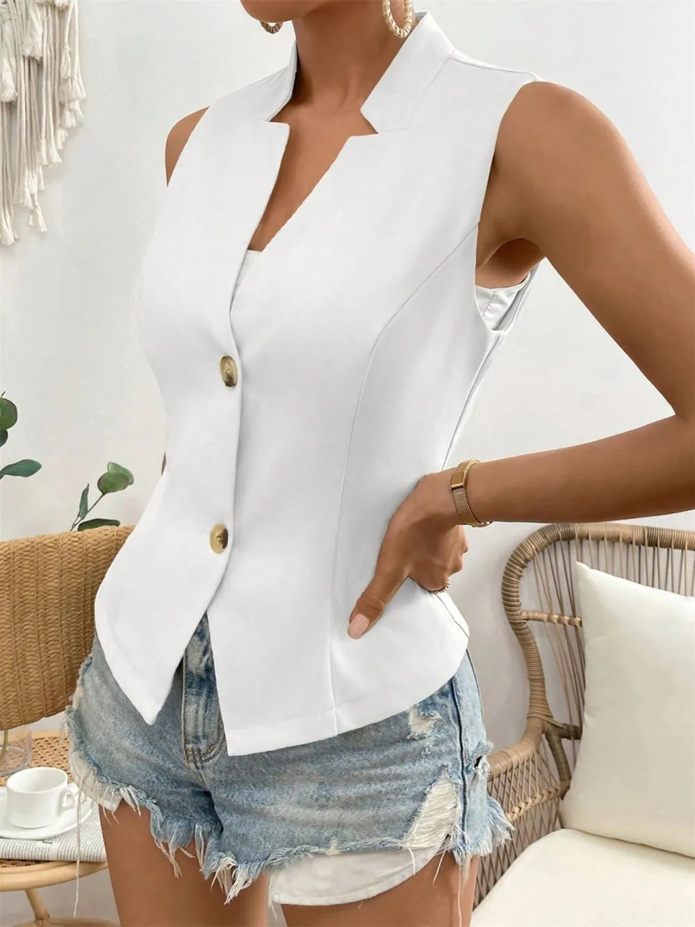 Button Down Vest Coat Easy Apparels
