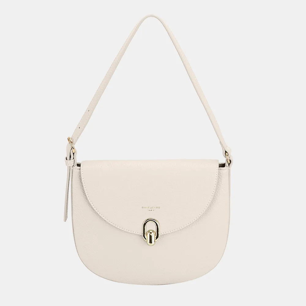 David Jones Metal Buckle Shoulder Bag Ivory One Size Easy Apparels