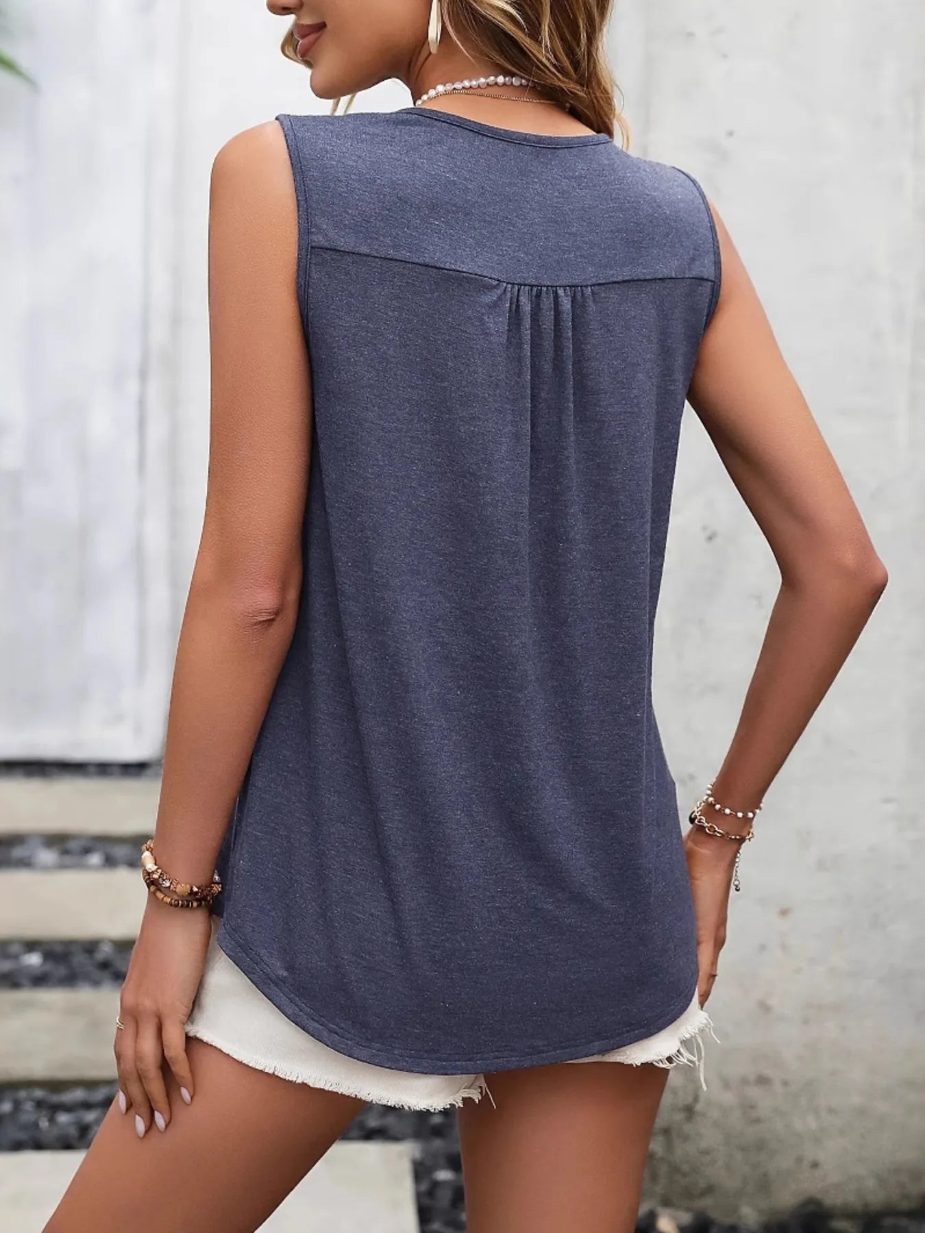 Trendsi Lace Panel Scoop Neck Tank