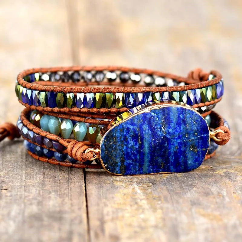 Lapis Lazuli Layered Bracelet Easy Apparels