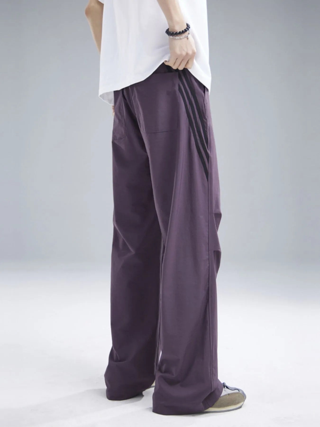 Men's Drawstring Ruched Pants with Side Stripes Easy Apparels