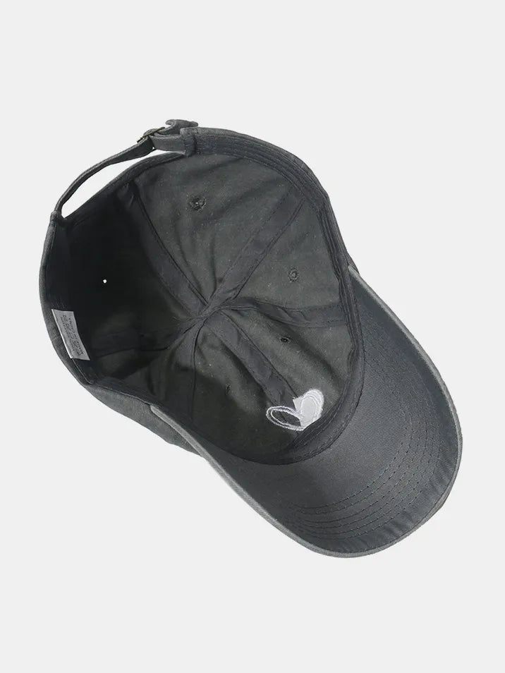Embroidered Heart Washed Cotton Baseball Cap Easy Apparels