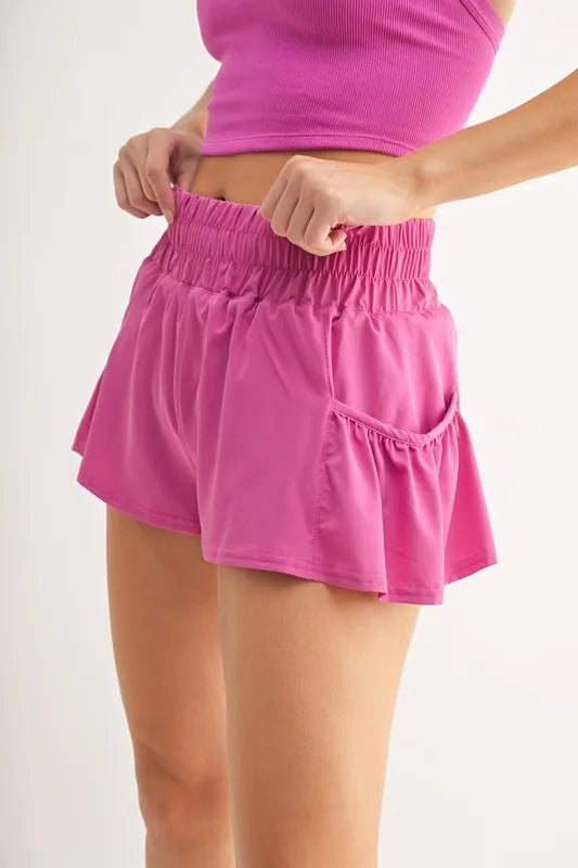 MONO B Smocked High Waist Shorts Easy Apparels