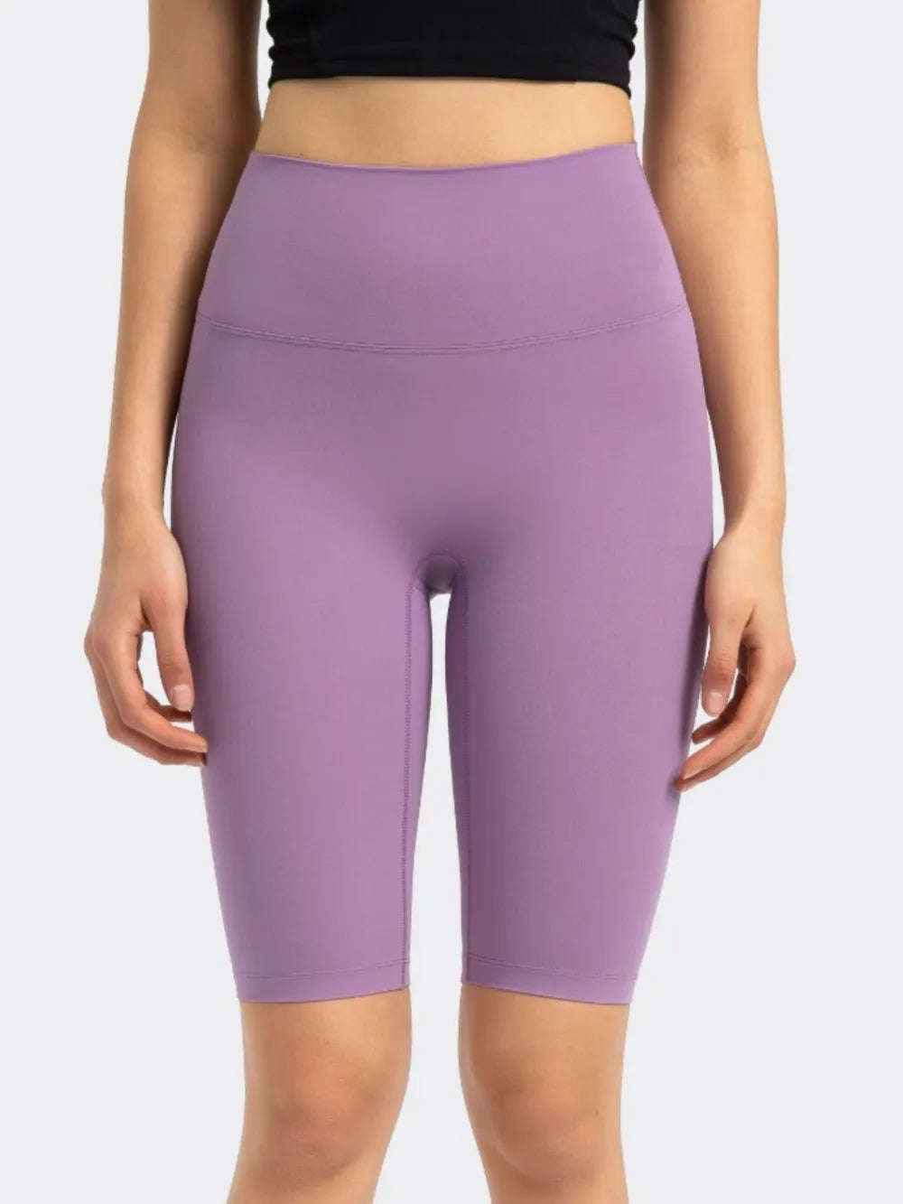 Millennia High Rise Wide Waistband Active Shorts Lavender Easy Apparels