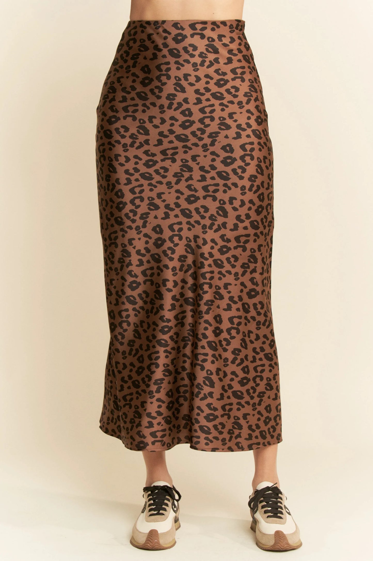 Davi & Dani Leopard Animal Print Long Length Skirt Easy Apparels