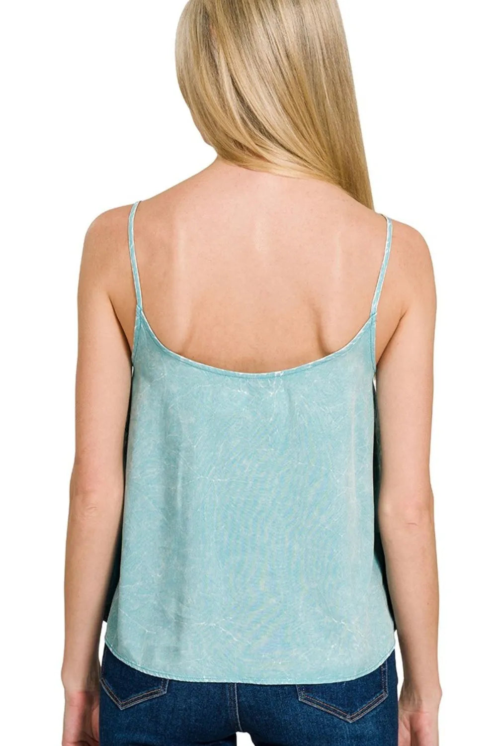 Zenana Woven Acid Crinkle Washed Cami & Pants 2 Piece Set Easy Apparels