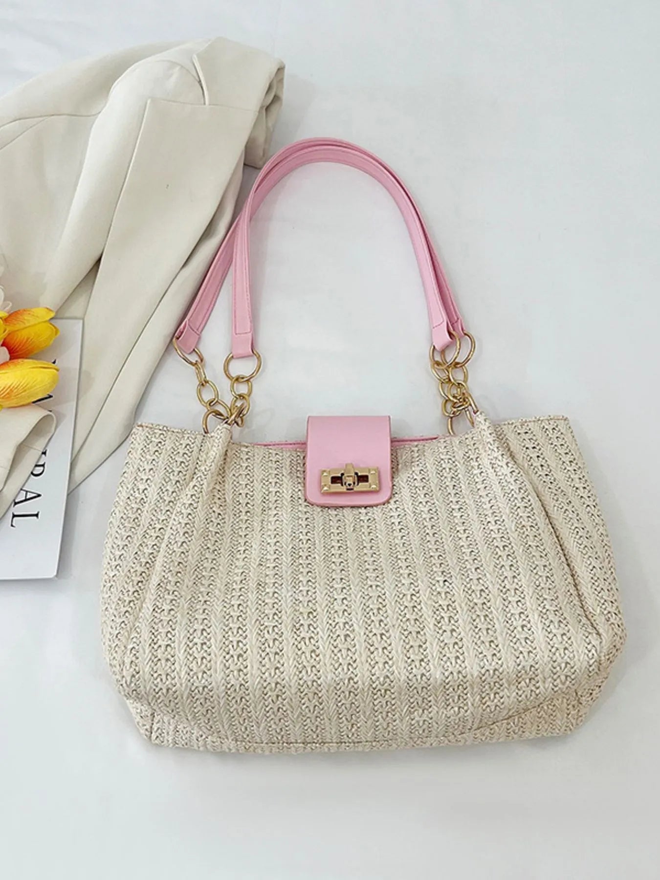 Woven Straw Shoulder Bag Easy Apparels