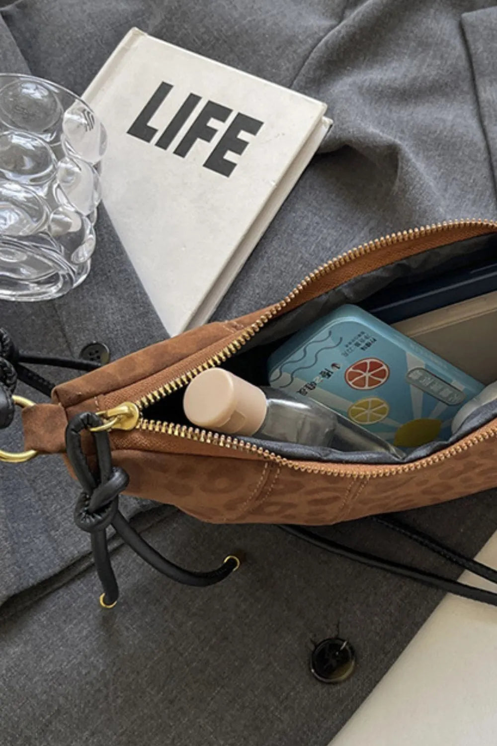 PU Leather Strap Suede Shoulder Bag Easy Apparels