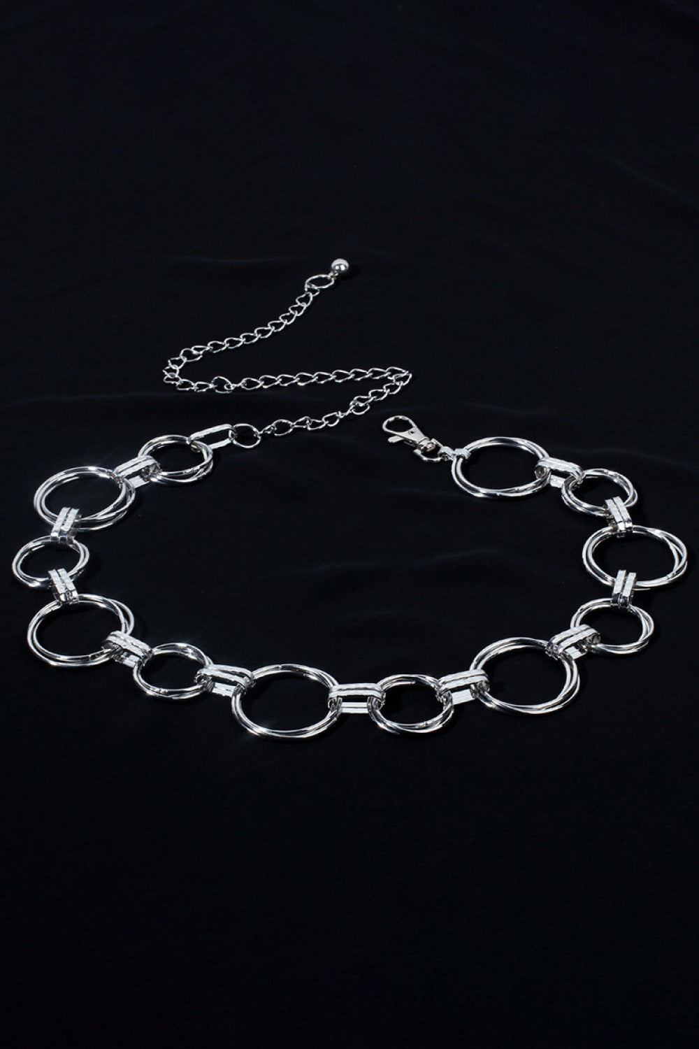 Alloy Chain Circle Shape Belt Silver One Size Easy Apparels
