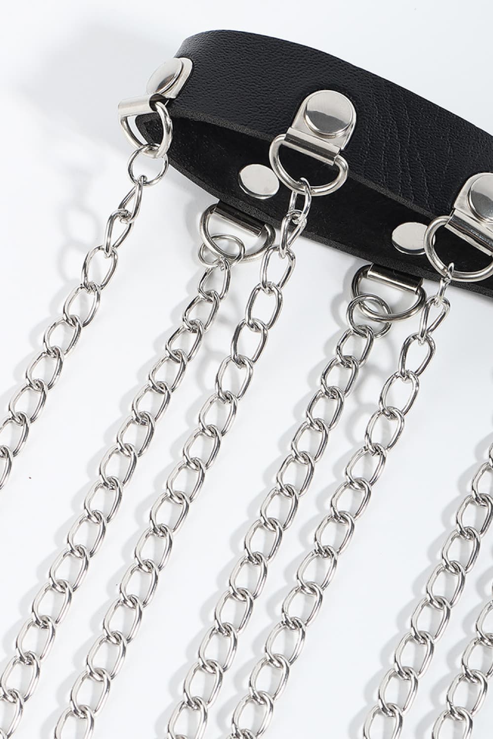Fringed Chain PU Leather Belt Easy Apparels