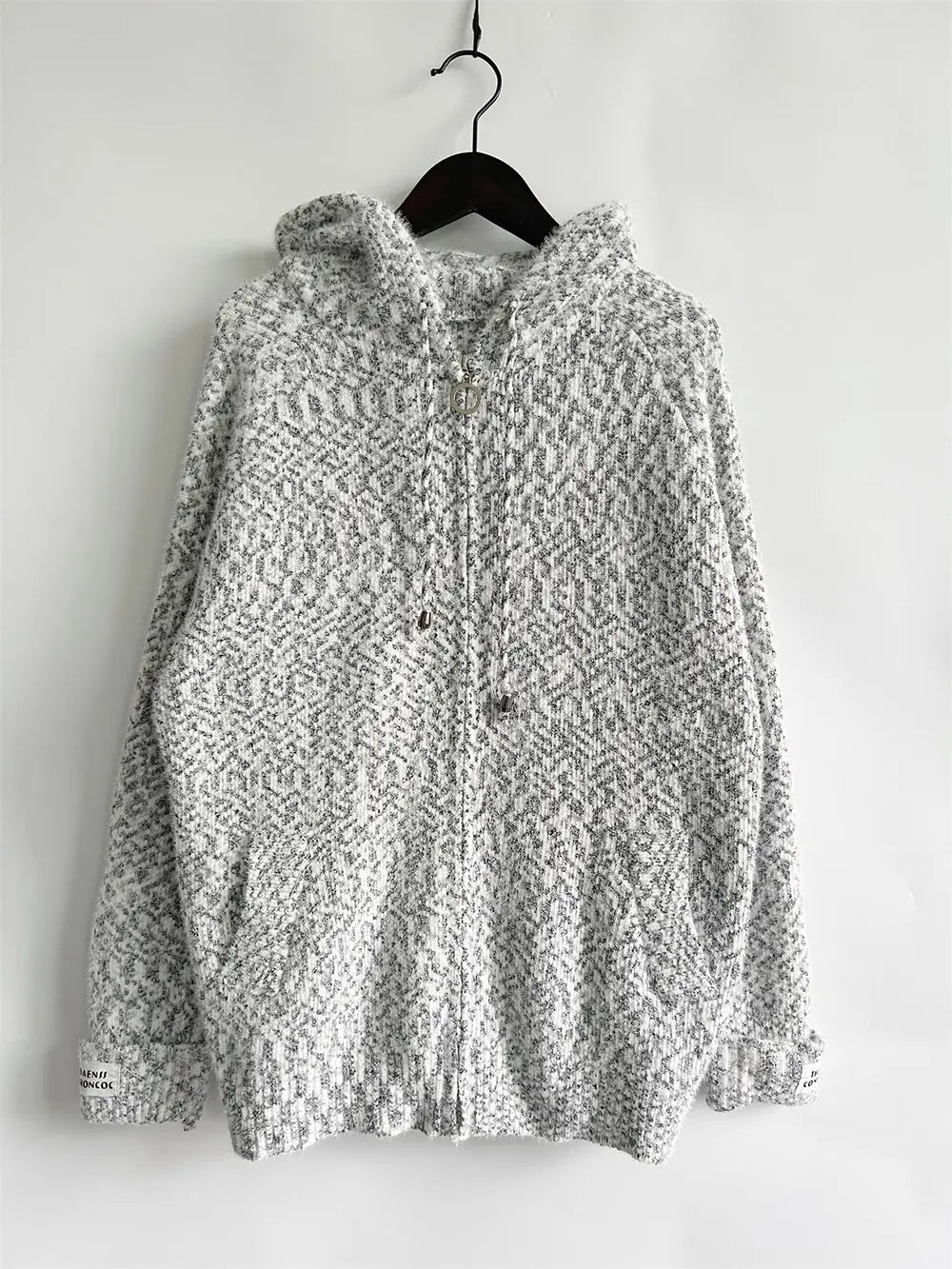 Zip Up Drawstring Long Sleeve Hooded Sweater Easy Apparels