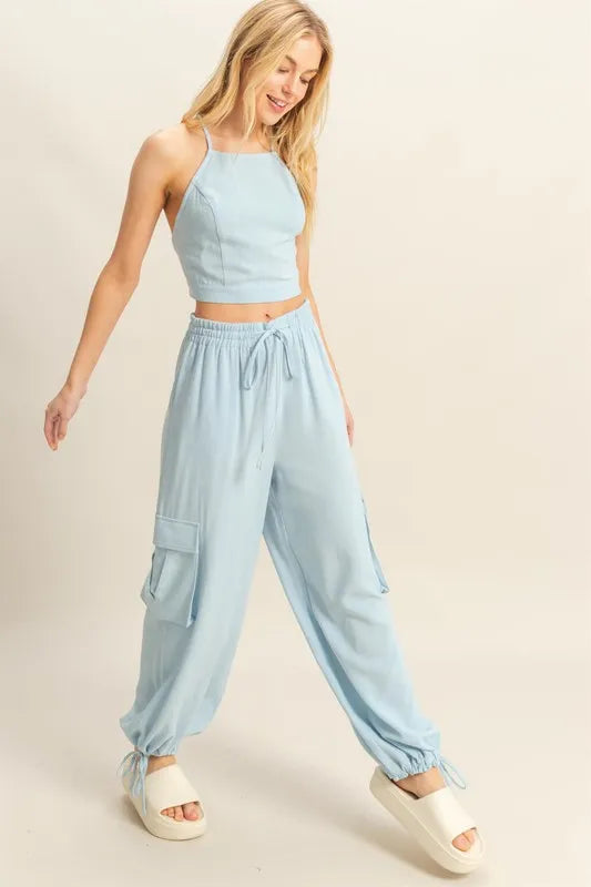 HYFVE Crop Top and Cargo Pants Set Easy Apparels