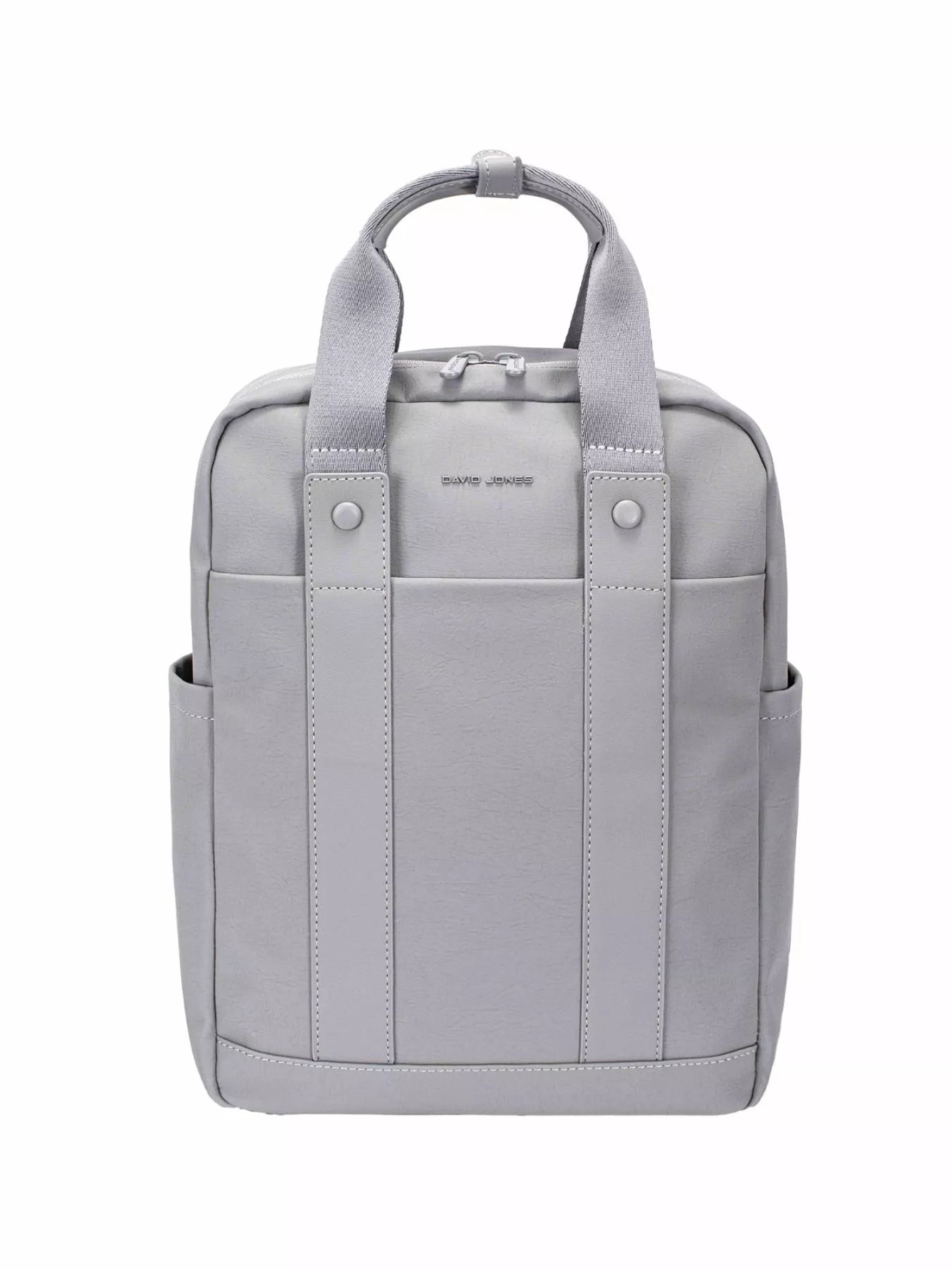 David Jones Canvas Backpack Bag with Dual Handle STEEL GRAY One Size Easy Apparels