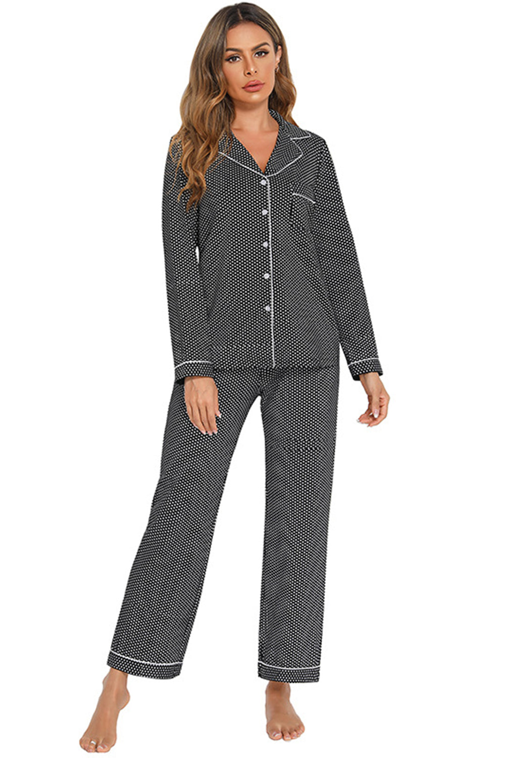 Collared Neck Loungewear Set with Pocket Easy Apparels
