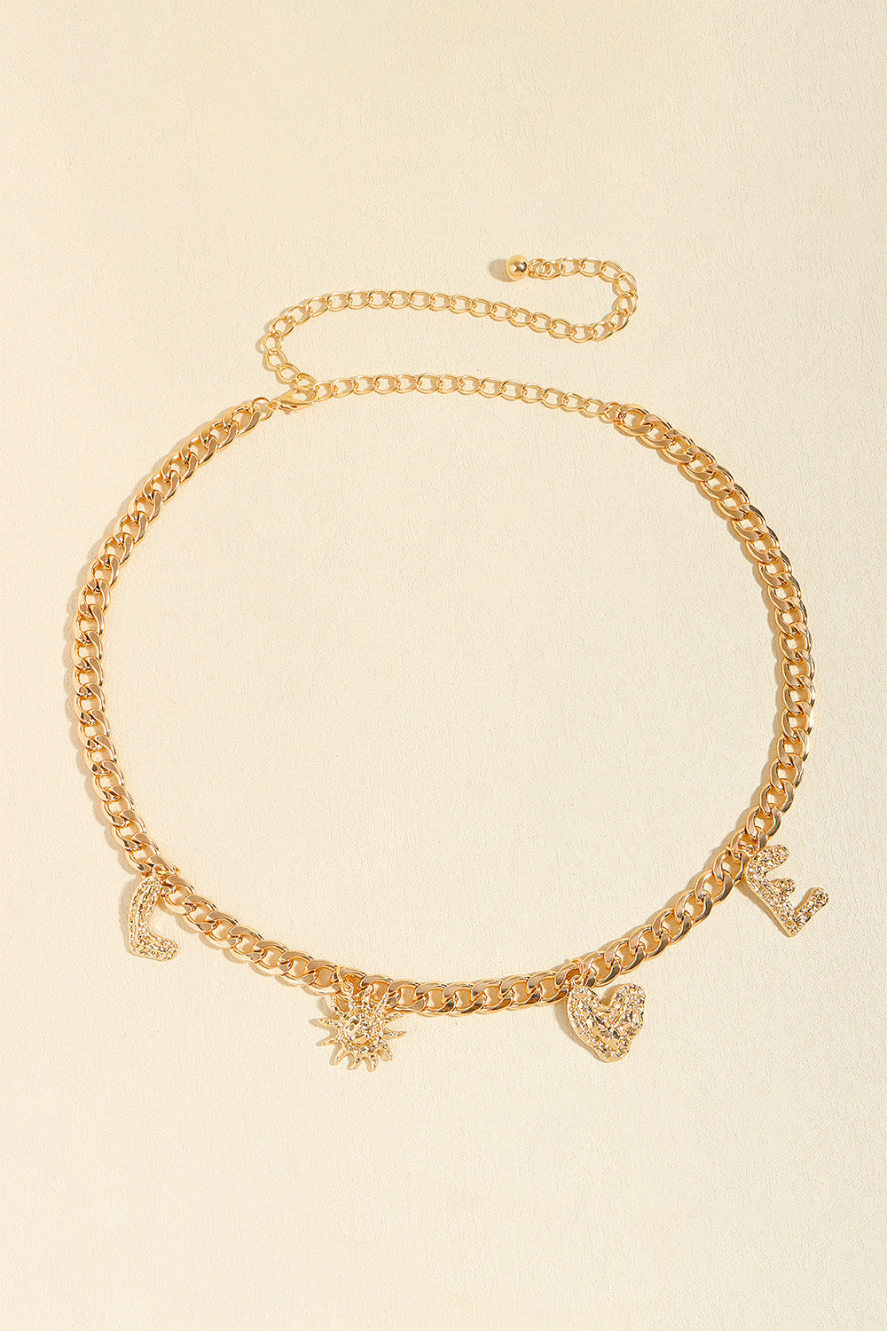 LOVE Alloy Belt Gold One Size Easy Apparels