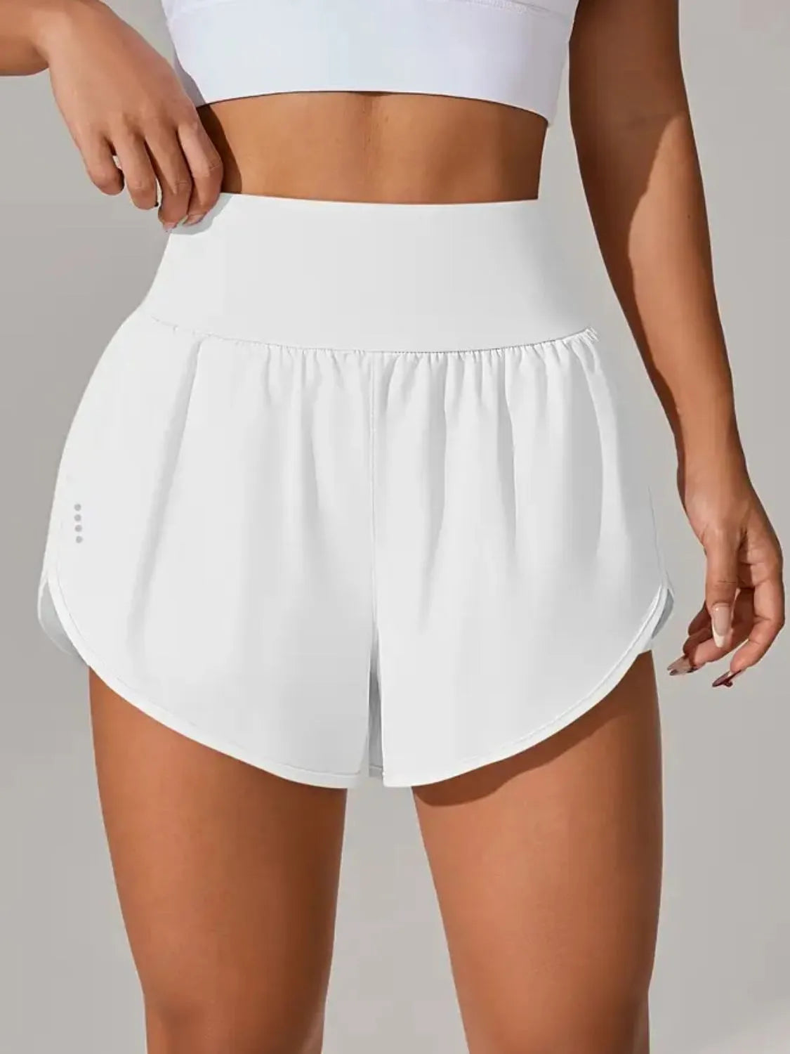 Pocketed High Waist Active Shorts Easy Apparels