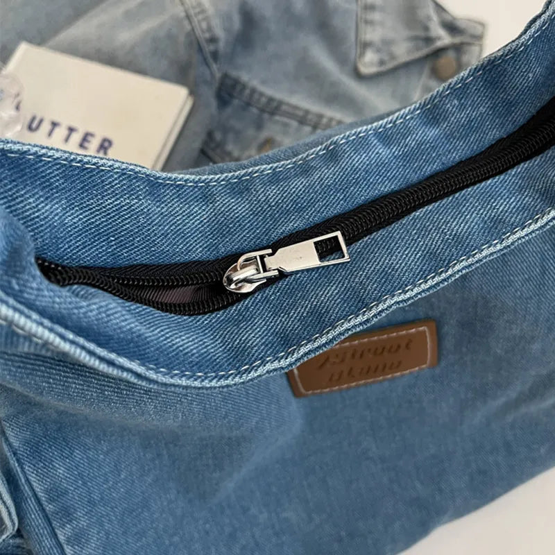 Adjustable Strap Denim Shoulder Bag Easy Apparels