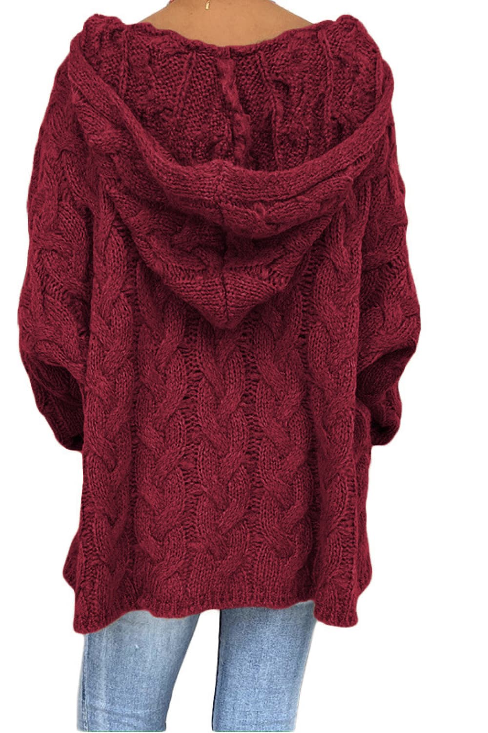 Cable-Knit Hooded Sweater Easy Apparels