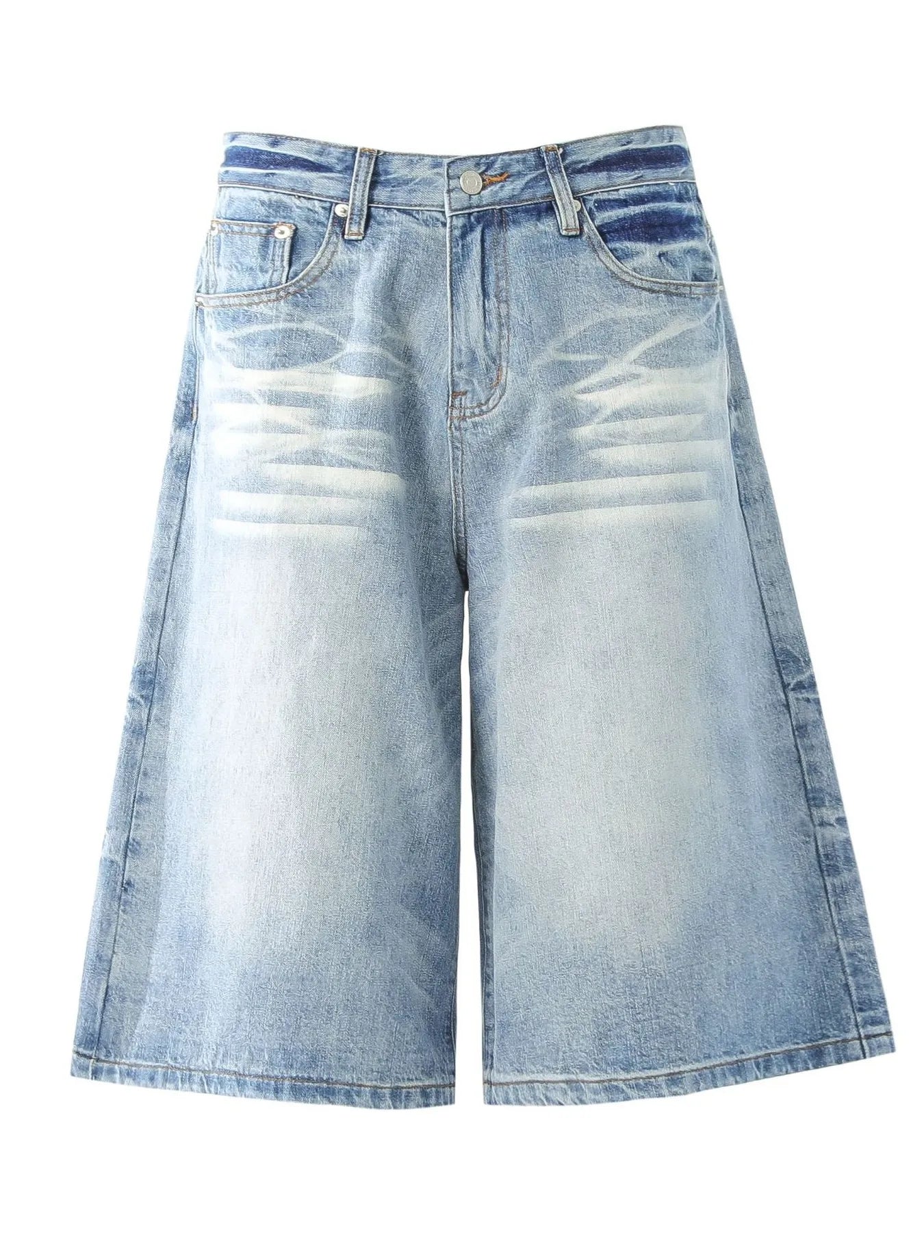 Men's Wide-Leg Denim Shorts Light Blue Easy Apparels