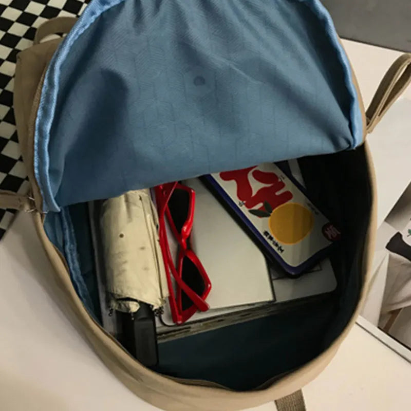 Zip Cotton Backpack Bag Easy Apparels