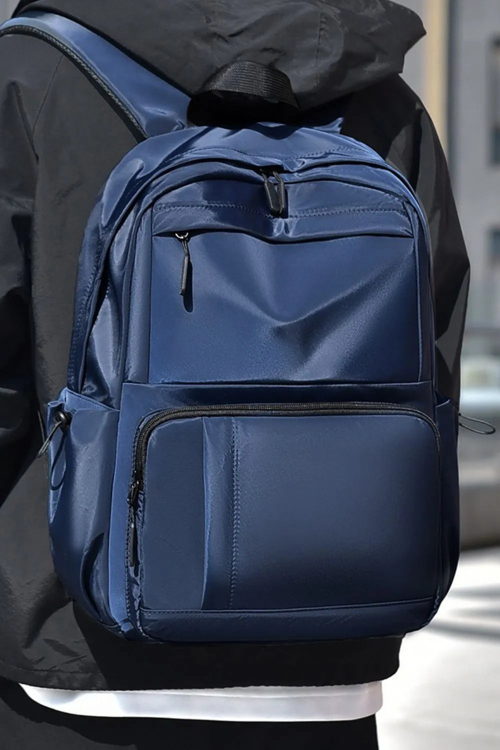 Multi-Pockets Solid Color Backpack Bag Easy Apparels