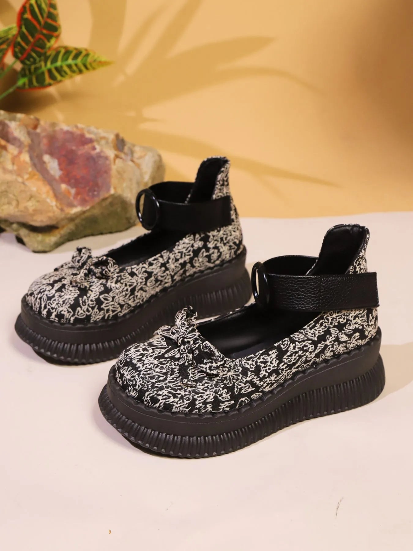 Bow Round Toe Platform Loafers Color Easy Apparels