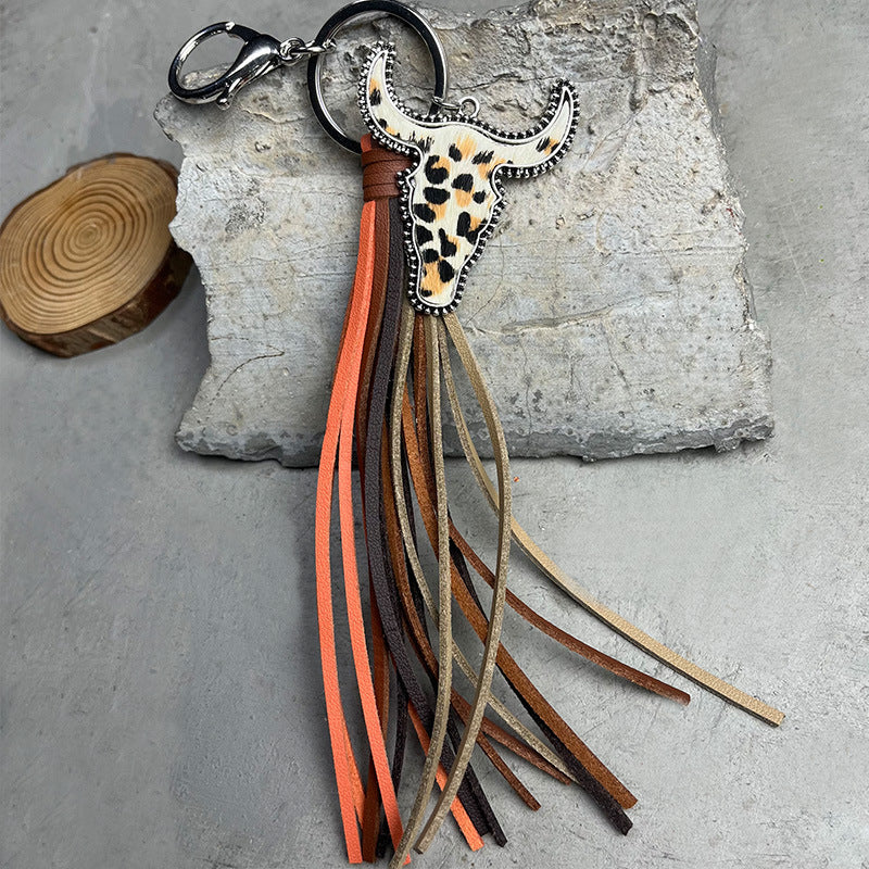 Bull Shape Fringe Key Chain Style A One Size Easy Apparels