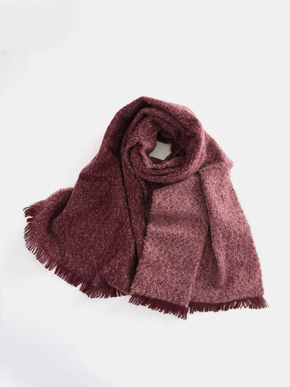 Raw Hem Heathered Polyester Scarf Easy Apparels