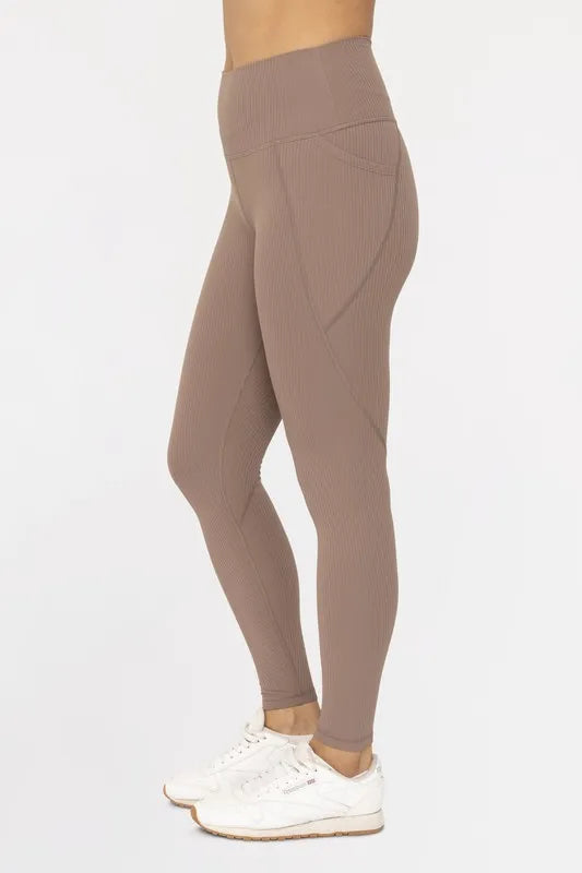 MONO B Soft Ribbed High Waisted Leggings Easy Apparels