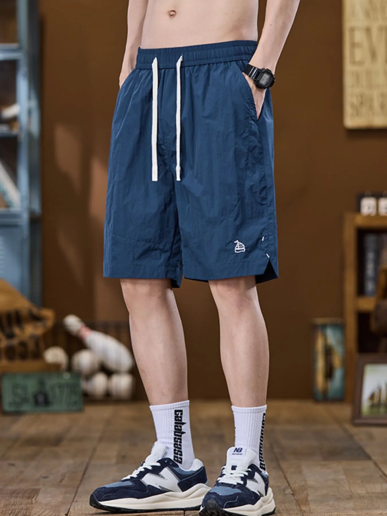 Men's Plus Size Drawstring Pocketed Shorts Easy Apparels