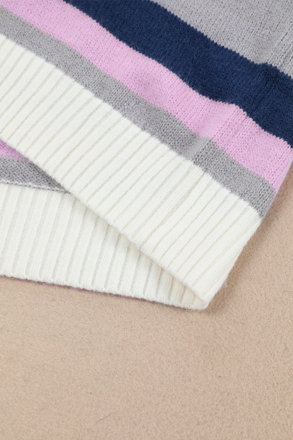 Plus Size Striped Long Sleeve Hooded Sweater Easy Apparels