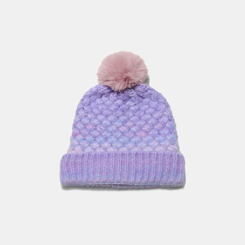 Gradient Knit Hat with Pompom Easy Apparels