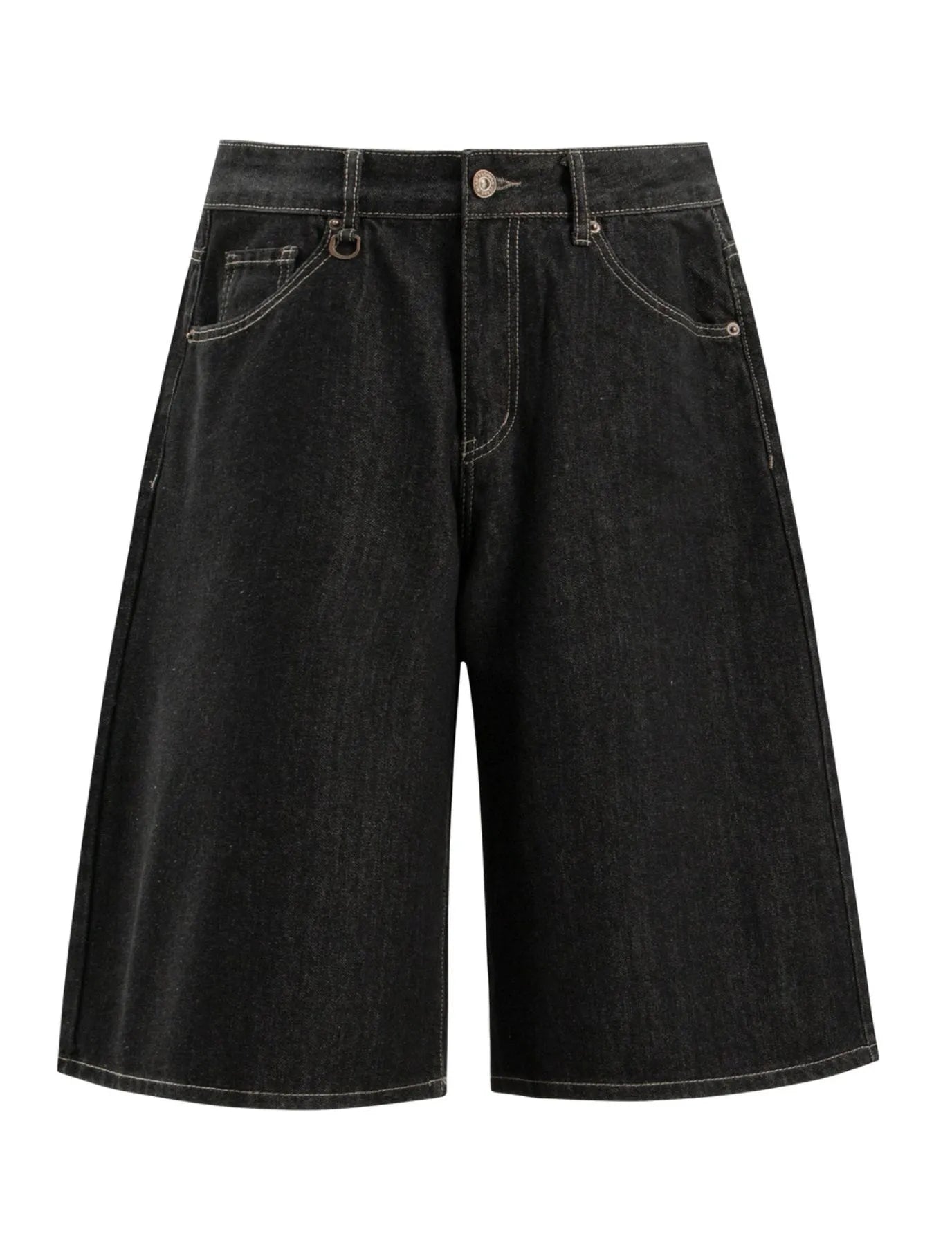 Men's Pocketed Loose Fit Denim Shorts Black Easy Apparels