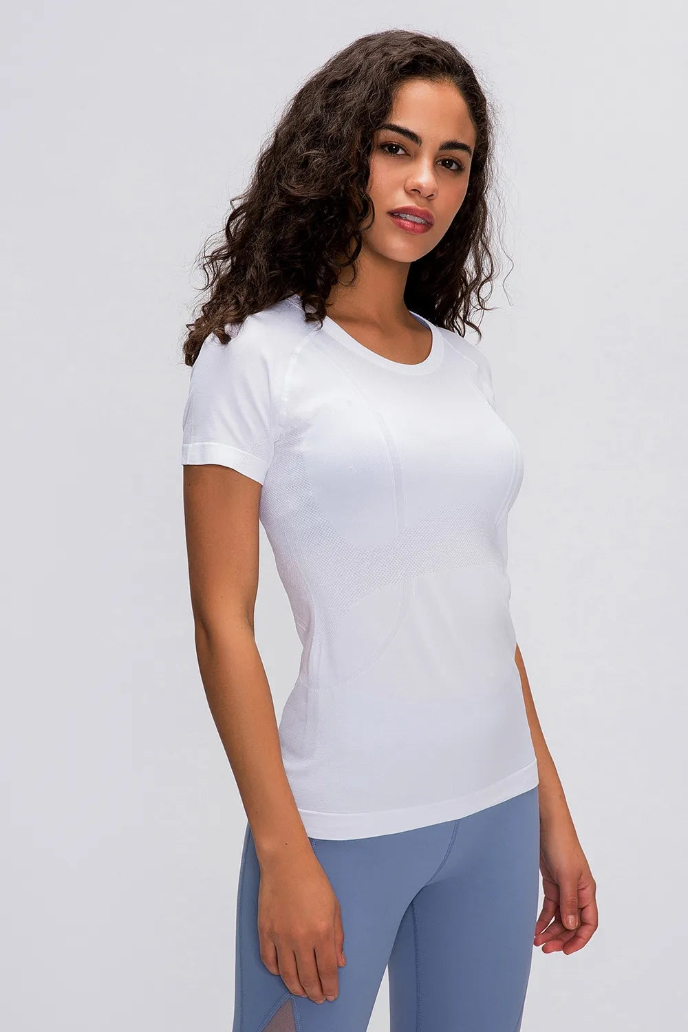 Millennia Round Neck Short Sleeve Active T-Shirt White Easy Apparels