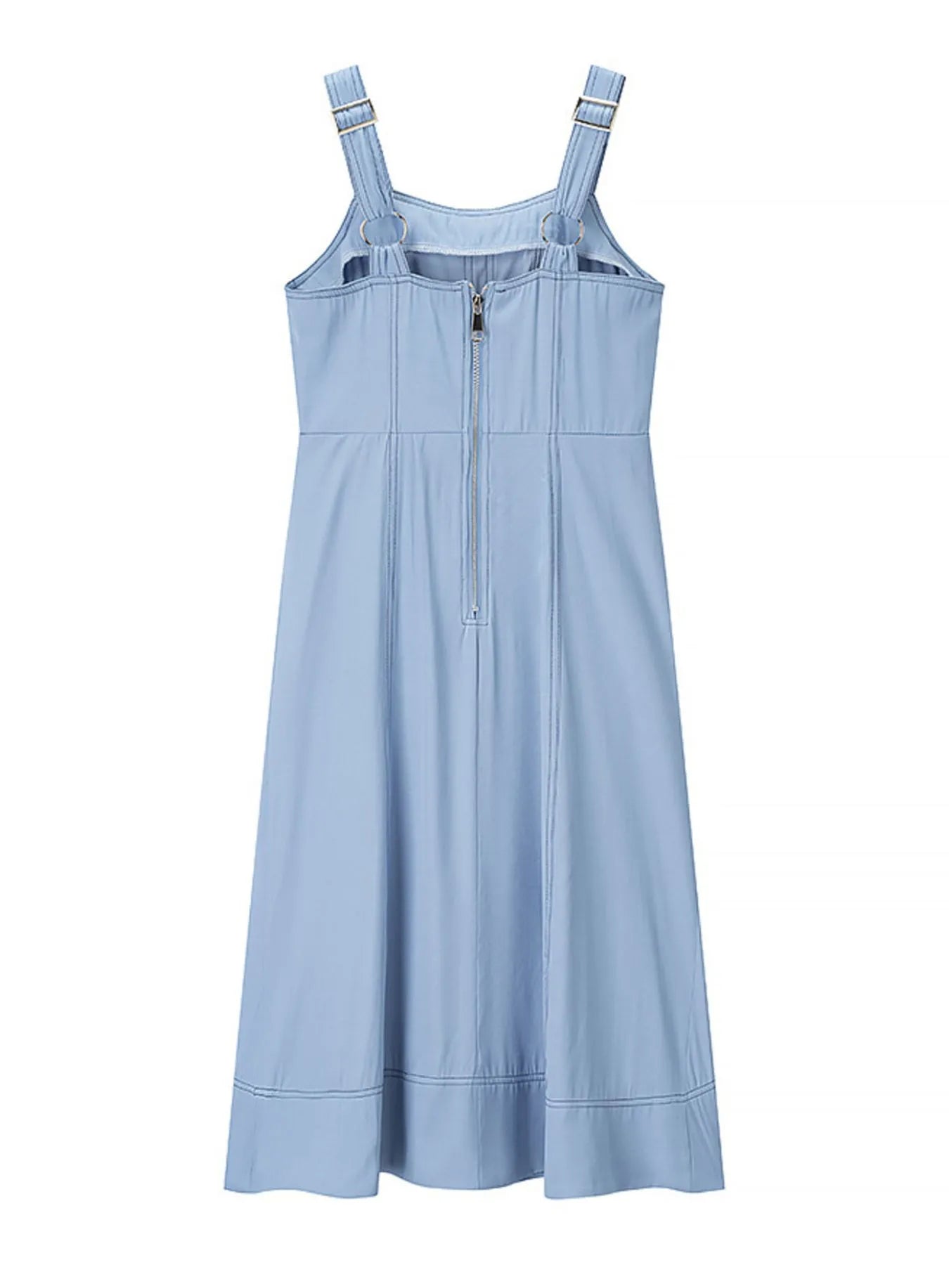 Wide Strap Sweetheart Neck Denim Dress Easy Apparels