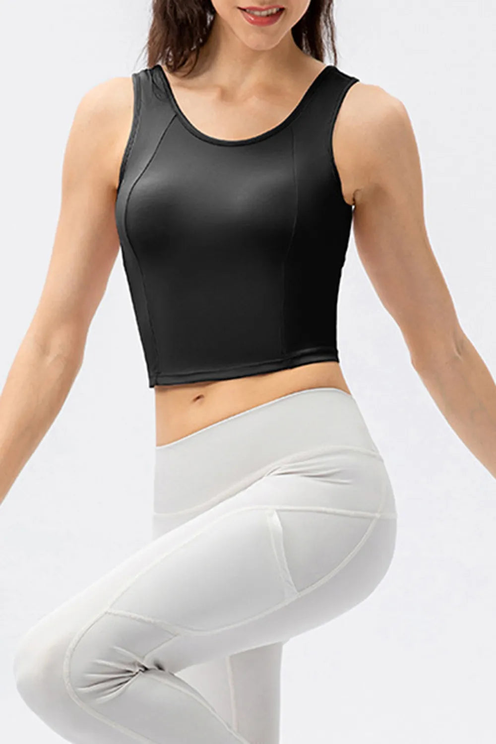 Round Neck Wide Strap Active Tank Easy Apparels