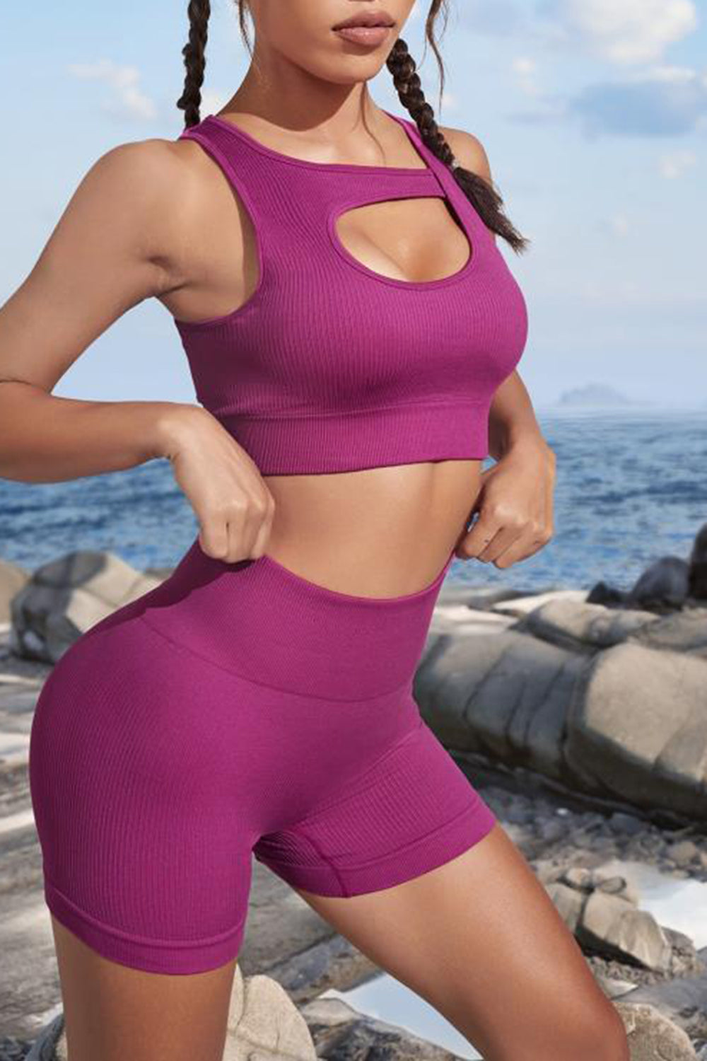 Cutout Two-Piece Sports Set Easy Apparels