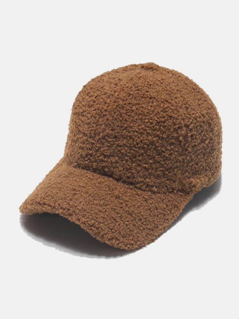 Sherpa Solid Color Baseball Cap Brown One Size Easy Apparels