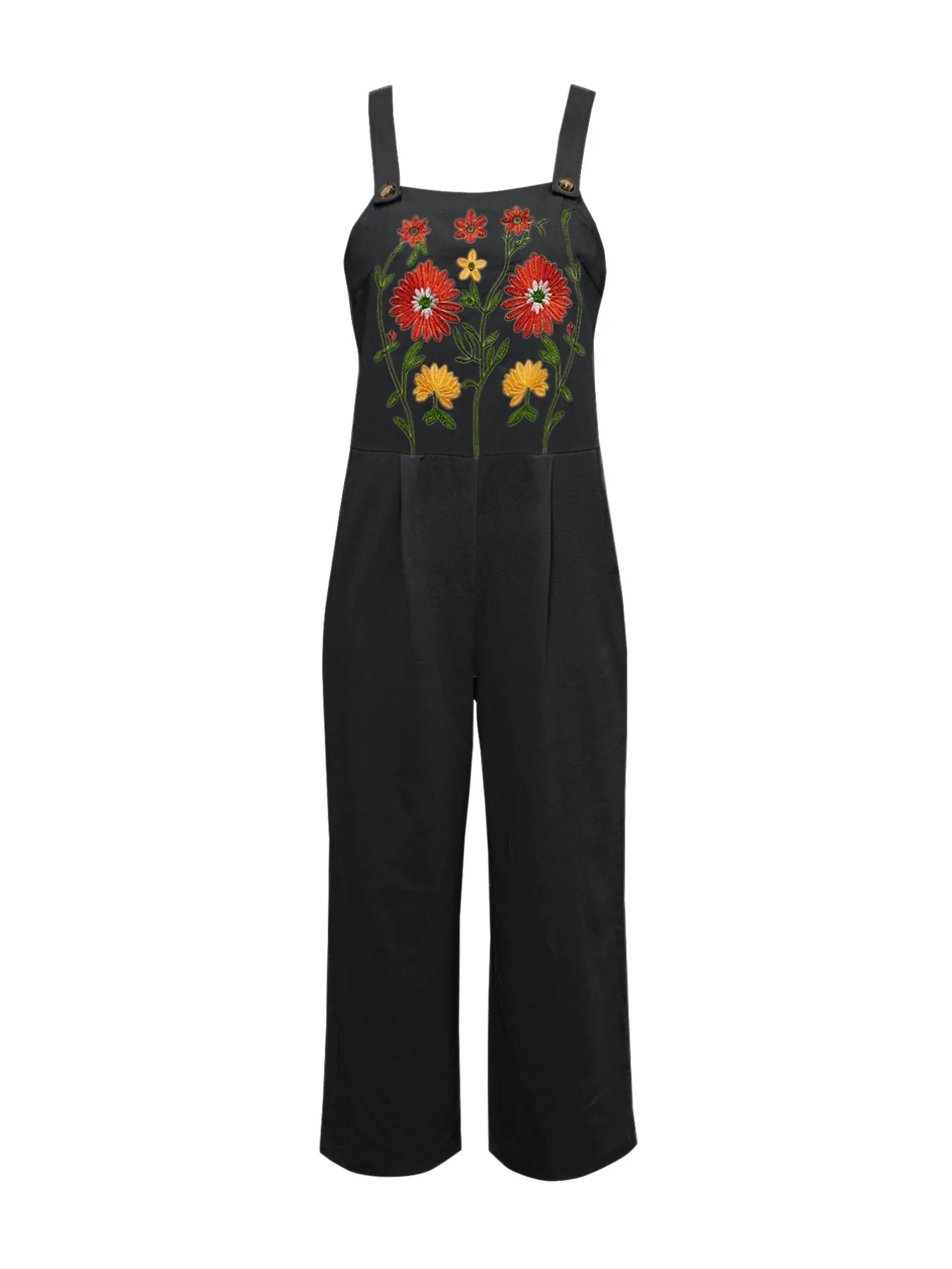 Floral Embroidered Wide Leg Jumpsuit Easy Apparels