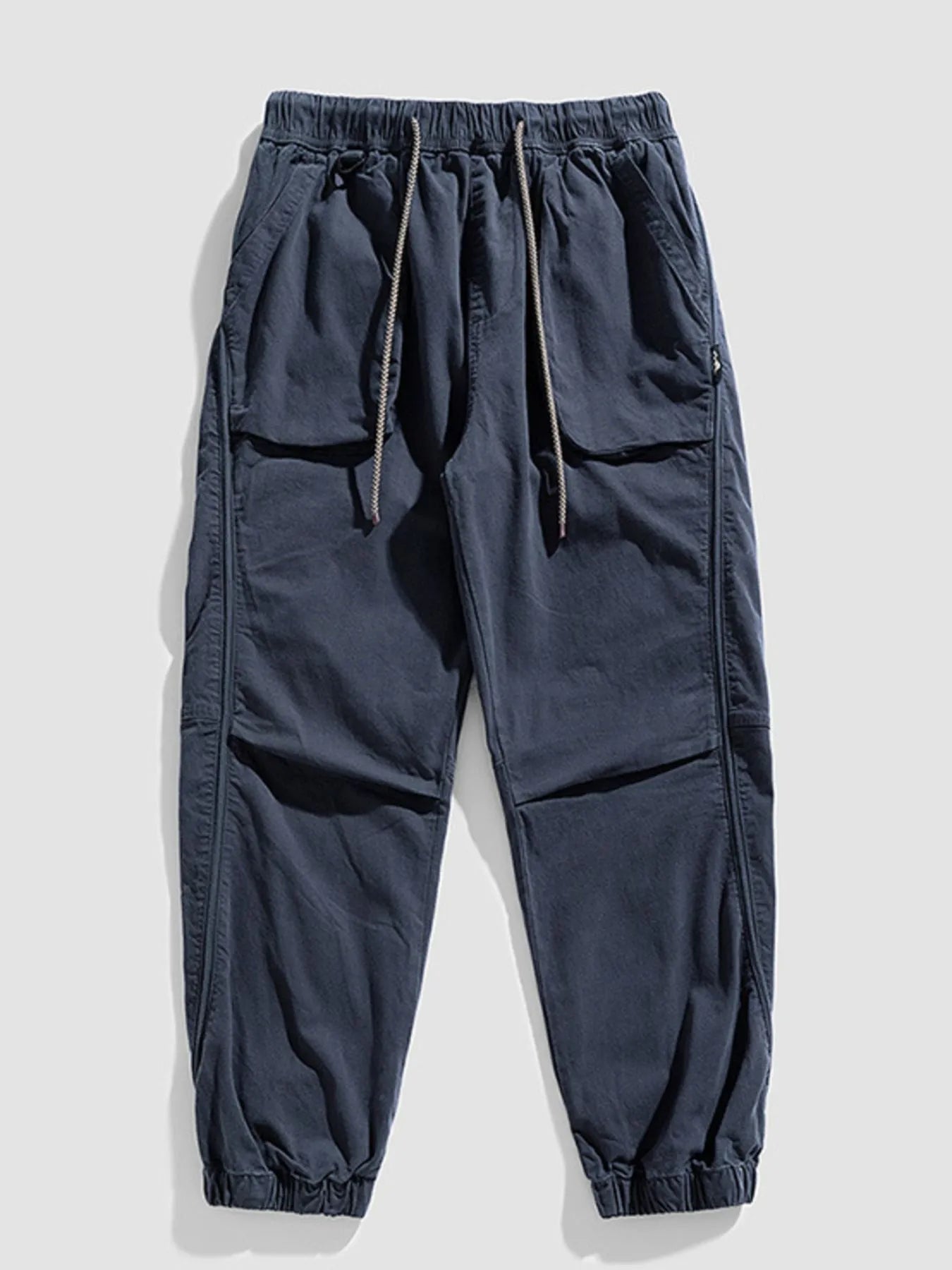Men's Plus Size Drawstring Wide Leg Pants Gray Easy Apparels