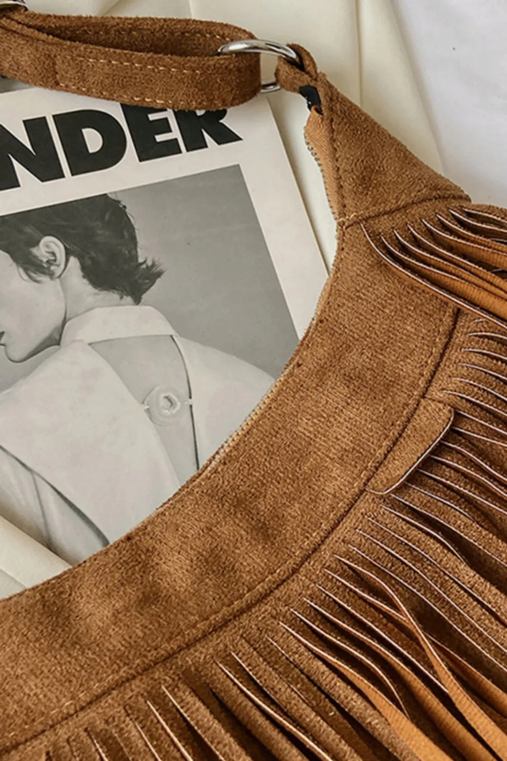 Suede Fringe Adjustable Strap Shoulder Bag Easy Apparels