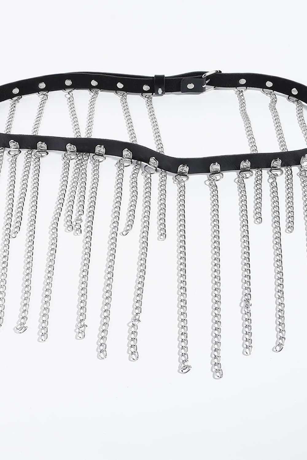 Fringed Chain PU Leather Belt Easy Apparels