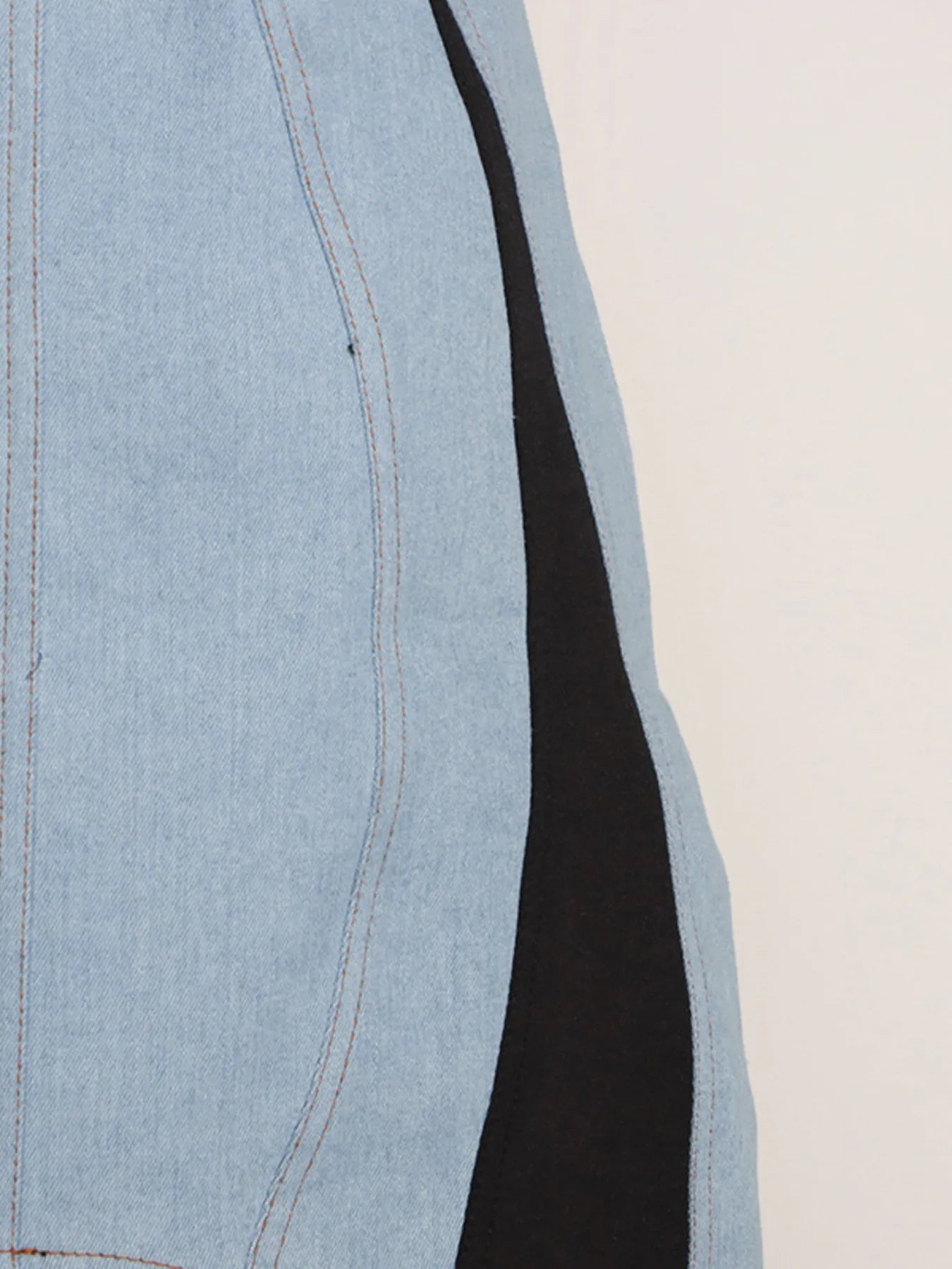 Contrast Adjustable Strap Denim Dress Easy Apparels